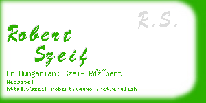 robert szeif business card